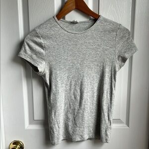 Cotton On Gray Fitted Cap Sleeve T-Shirt